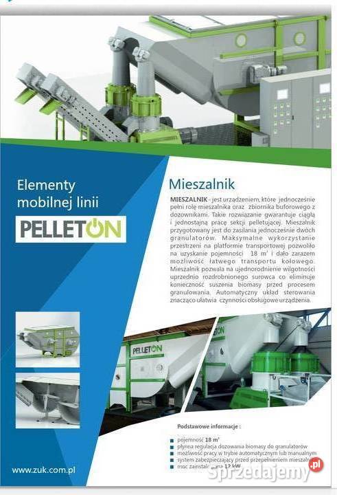Linia do produkcji peletu granulator Pelleton podkarpackie Krosno sprzedam