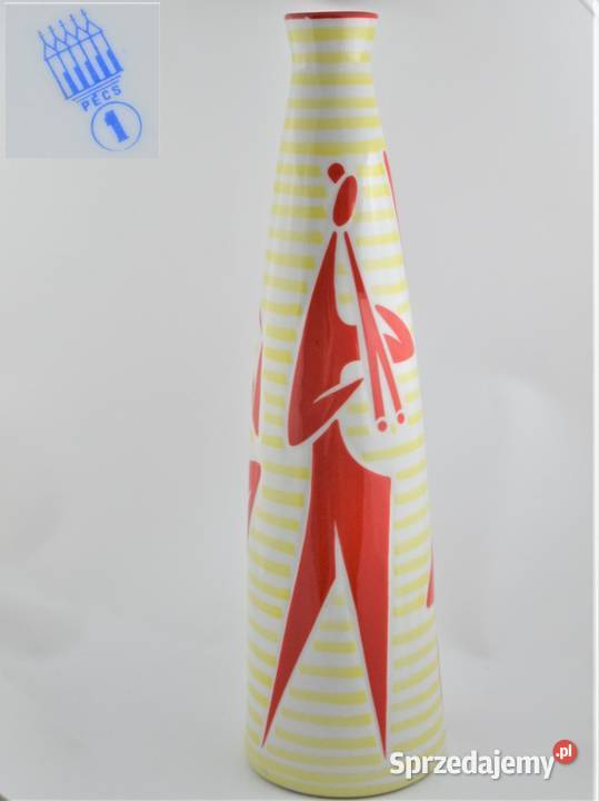 Wazon art deco Zsolnay Trk Jnos lata 60te wys40 Porcelana i szkło Warszawa