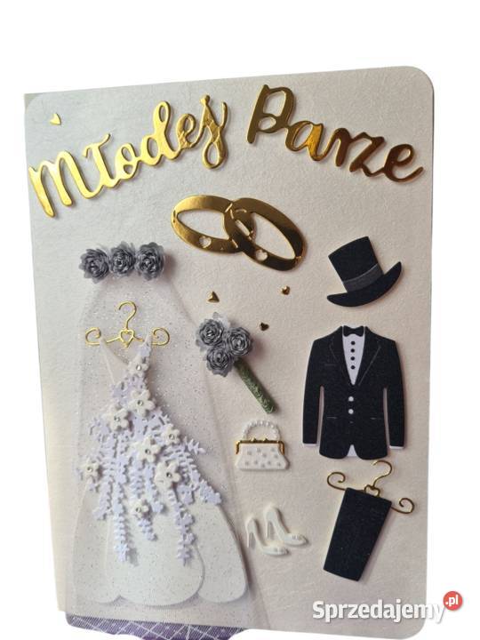 Kartka ślubna z welonem Brzeziny