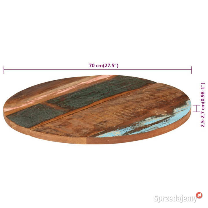 Okrągły blat stołu 70 2527 mm lite drewno z
