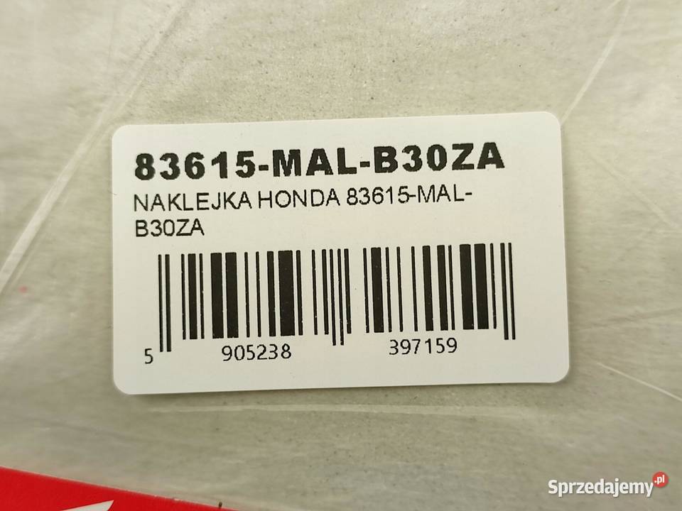NAKLEJKA NA ZADUPEK PRAWA STR HONDA 600 F3 1998