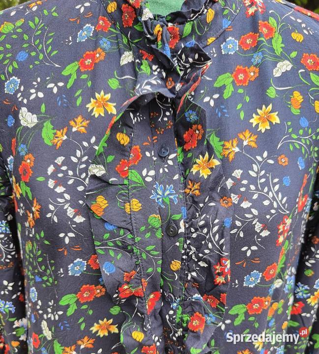 Sukienka HM 44 XXL wiskoza granatowa w kwiaty Szczecin