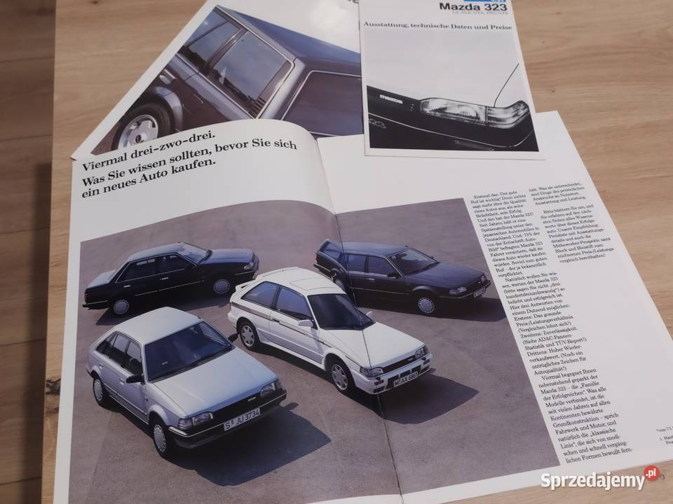 Prospekt Mazda 323 BF HB KOMBI komplet 3 broszur Kluczbork