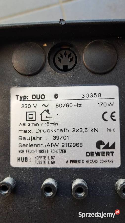 Silnik DEWERT TYP DUO 6 30358 Z PILOTEM mazowieckie Warszawa sprzedam