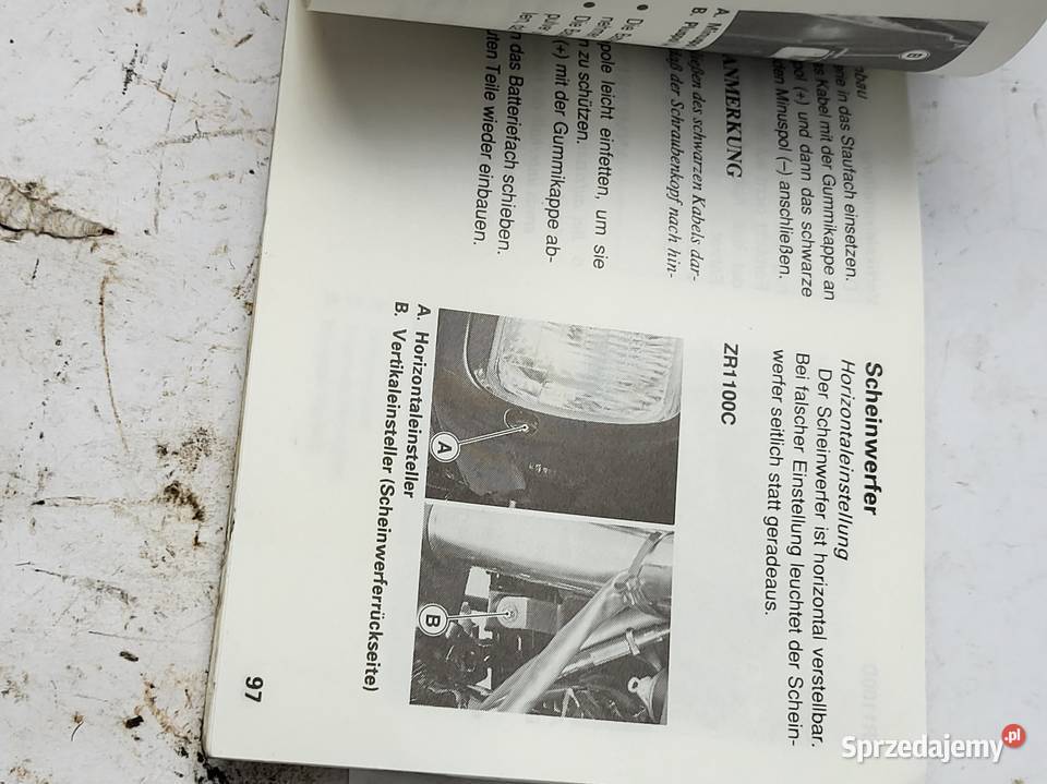 instrukcja obsługi kawasaki zrx1100 śląskie Rybnik