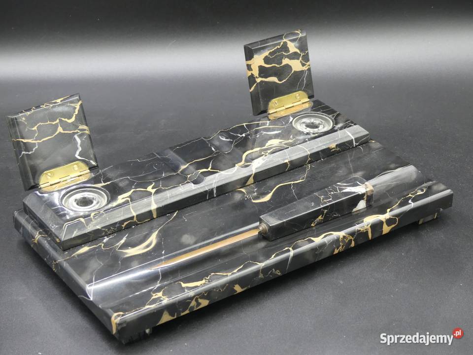 Piękny duży przybornik kałamarz garnitur na Poznań