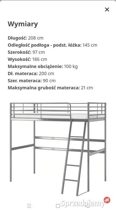 Łóżko na antresoli Sosnowiec