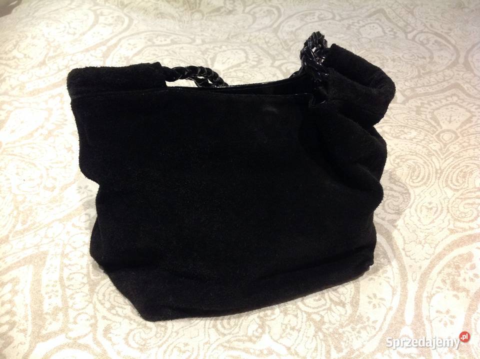 Torebka Czarna Skórzana Zamszowa Damska lubuskie Nowa Sól