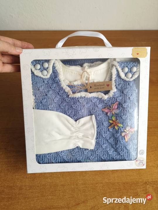 Komplet dziewczęcy Handmade na drutach NOWY Otrębusy