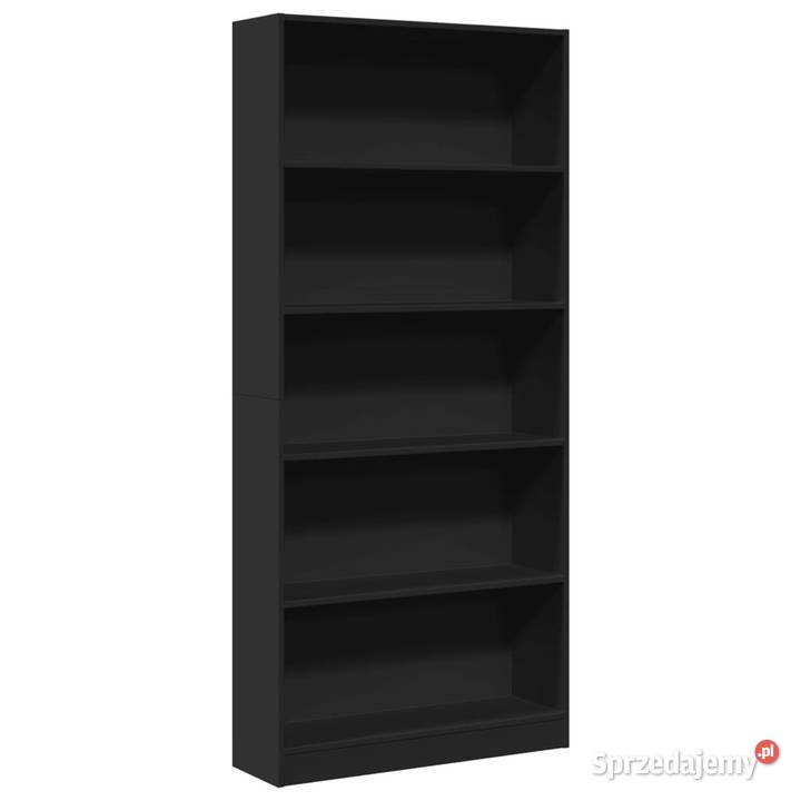 Regał czarny 80x24x176 materiał drewnopochodny mazowieckie Warszawa