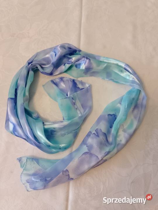 SZALIK błękitny z połyskującym wzorem lekki Oborniki