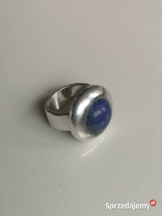Pierścionek z lapis lazuli srebro vintage Toruń