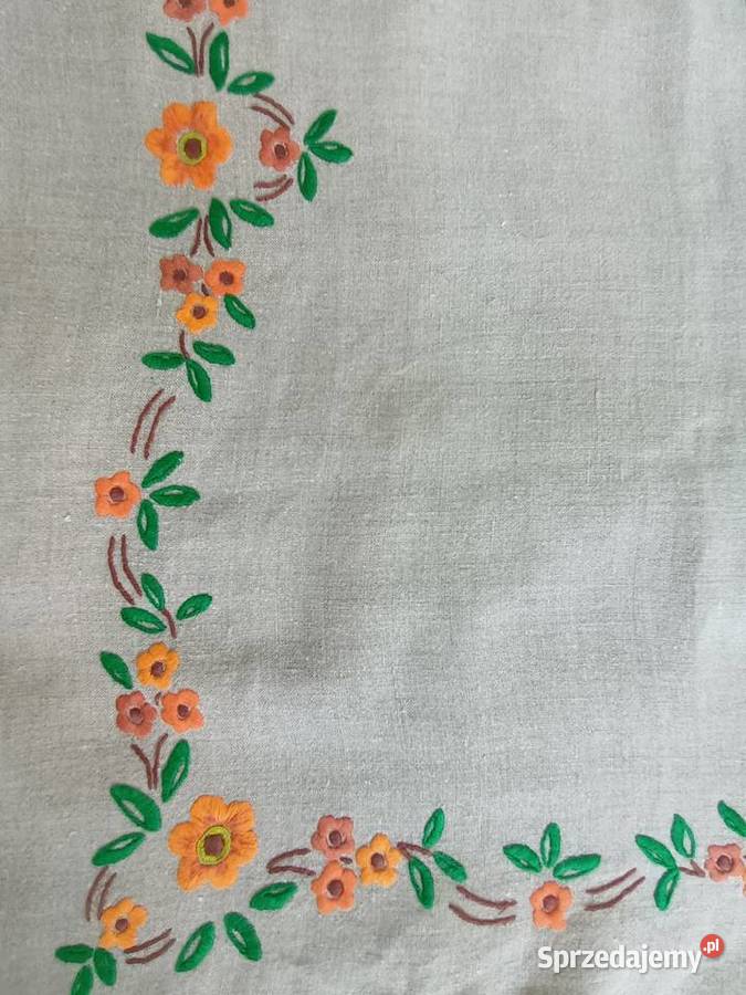 obrus ręczny haft bogaty bławatkowy cudny na Gdańsk