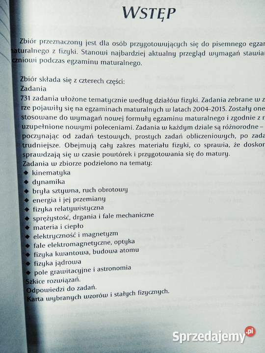 Fizyka omega matura zbiór zadań maturalnych mazowieckie Warszawa