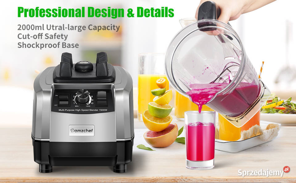Blender kielichowy AMZCHEF 1500 W szary Zawiercie
