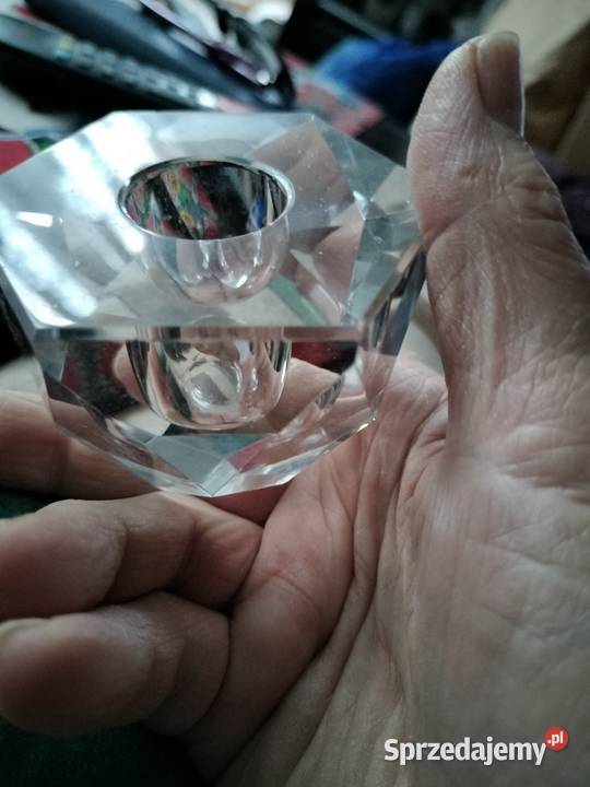 Dwa kryształowe świeczniki zestaw Choszczno