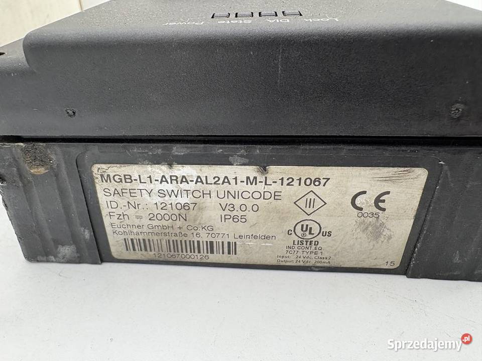 Euchner MGBL1ARAAL2A1ML 121067 Safety switch Warszawa sprzedam