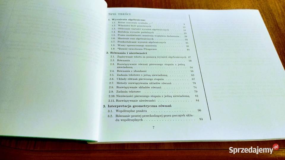 Algebra 7 podręcznik klas 7 książka nauczyciela ISBN 8301119578 pomorskie Gdańsk