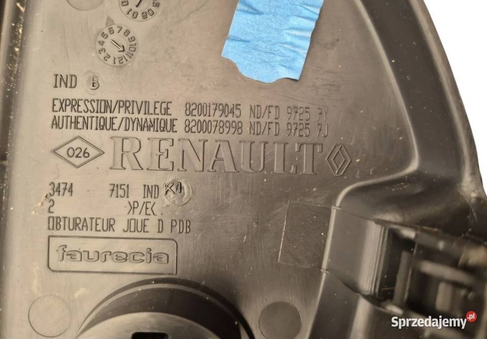 OSŁONA ZAŚLEPKA DESKI KONSOLI P L RENAULT MEGANE świętokrzyskie Działoszyce