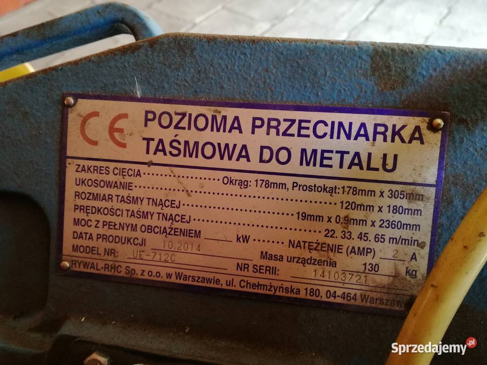 pozioma przecinarka taśmowa do metalu lubelskie Zamość sprzedam