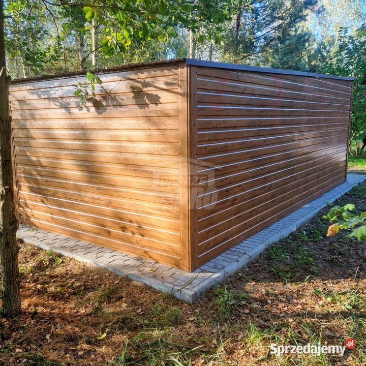 Garaż blaszany 3x6m brama jasny orzech 18m2 Opole