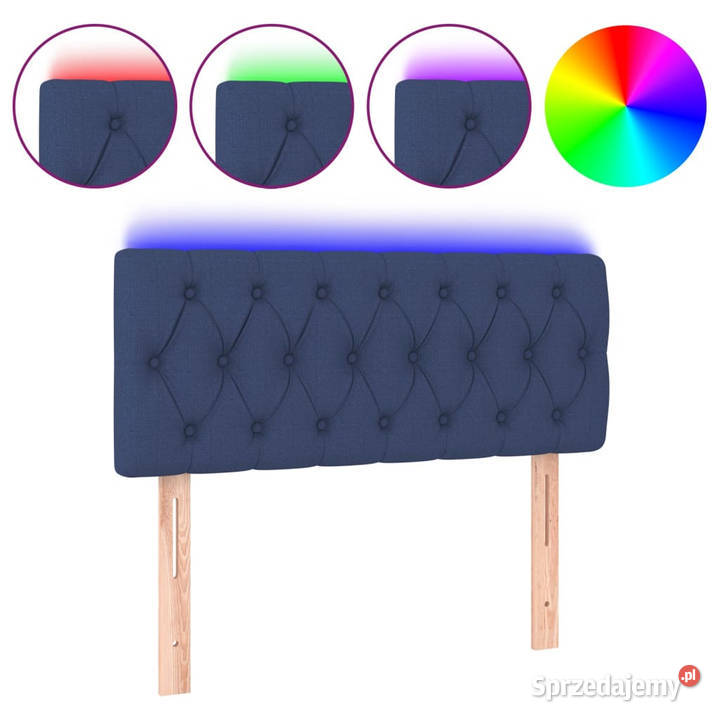 Zagłówek do łóżka z LED niebieski 100x7x7888