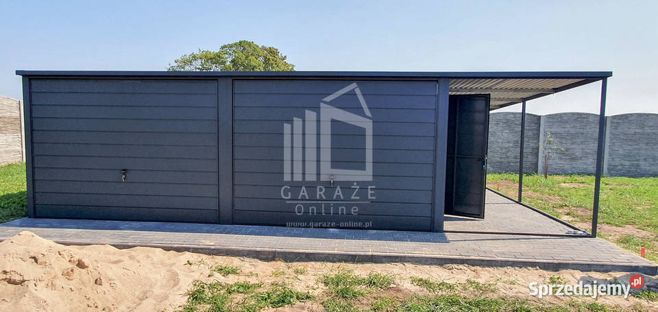 GARAŻ BLASZANY 6 x 5m spad tył 2x Brama drzwi Sprzedaż Wieliczka