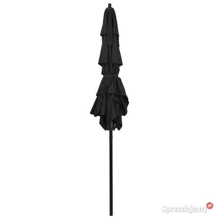 3poziomowy parasol na aluminiowym słupku czarny Warszawa