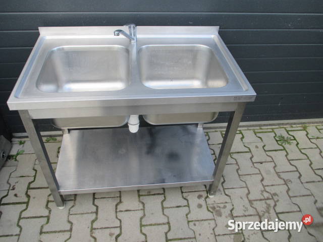 Zlew 2 Komory Dwukomorowy Z Półką Stal Gastronomia Ostrów Wielkopolski sprzedam