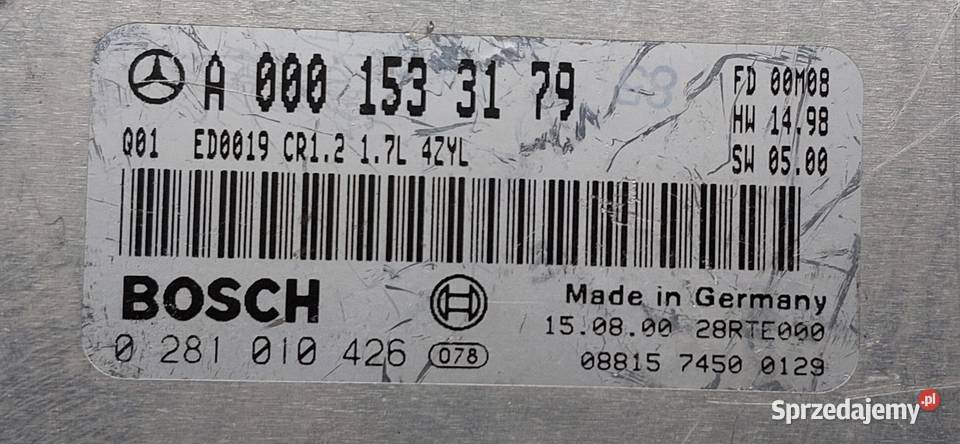 KOMPUTER STEROWNIK SILNIKA MERCEDES W168 17CDI Mielęcin