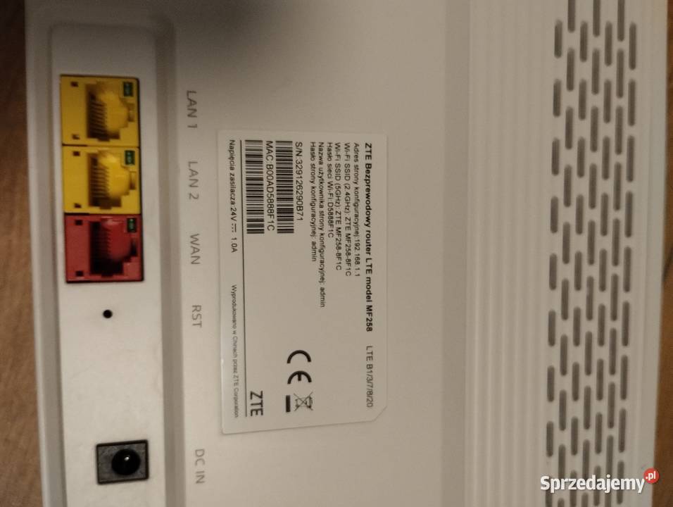 Router ZTE 258 na kartę sim