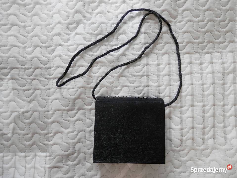 Torebka Kopertówka Wieczorowa Imprezowa Czarna Łomża