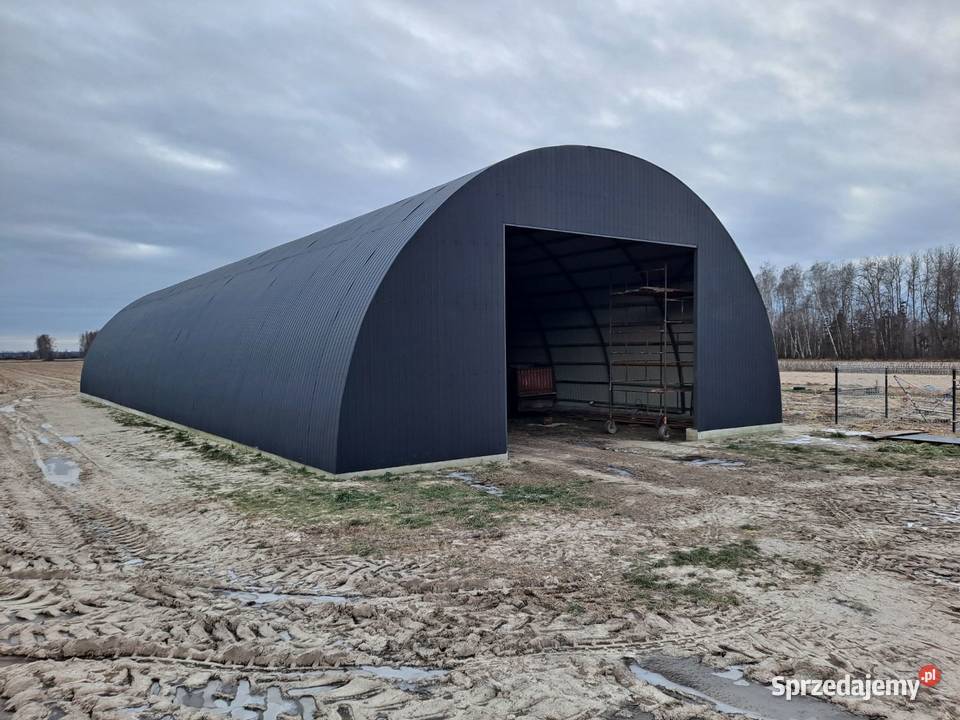 Hala łukowa 11m konstrukcja wiata na słome garaż Lisków