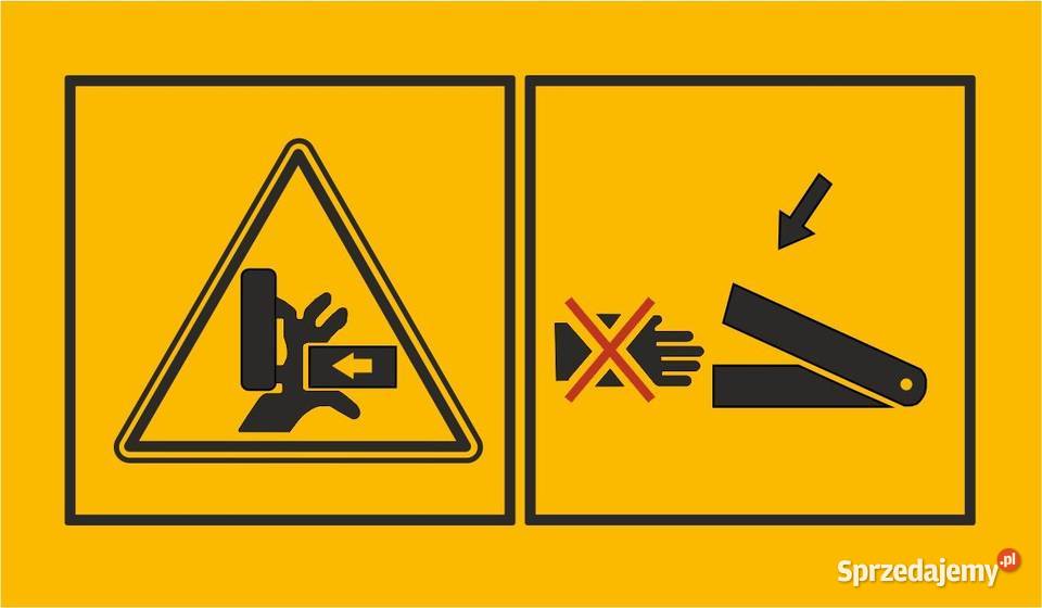 Naklejka ostrzegawcza na maszyny