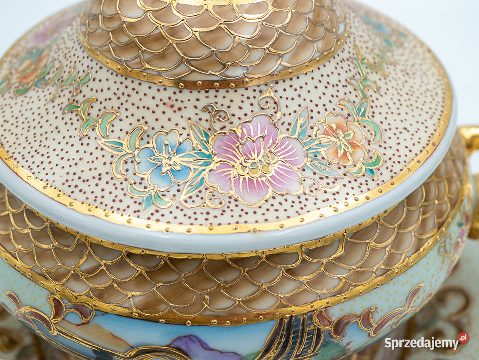 Piękna orientalna porcelanowa bomboniera Antyki, Sztuka, Kolekcje Poznań sprzedam