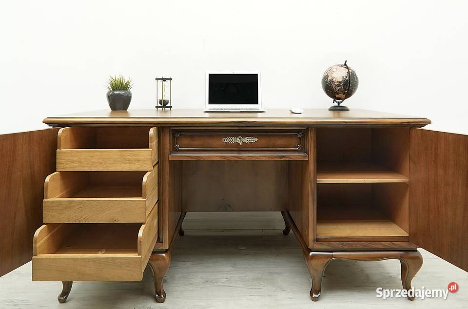 Dwustronne biurko chippendale z lat 40tych