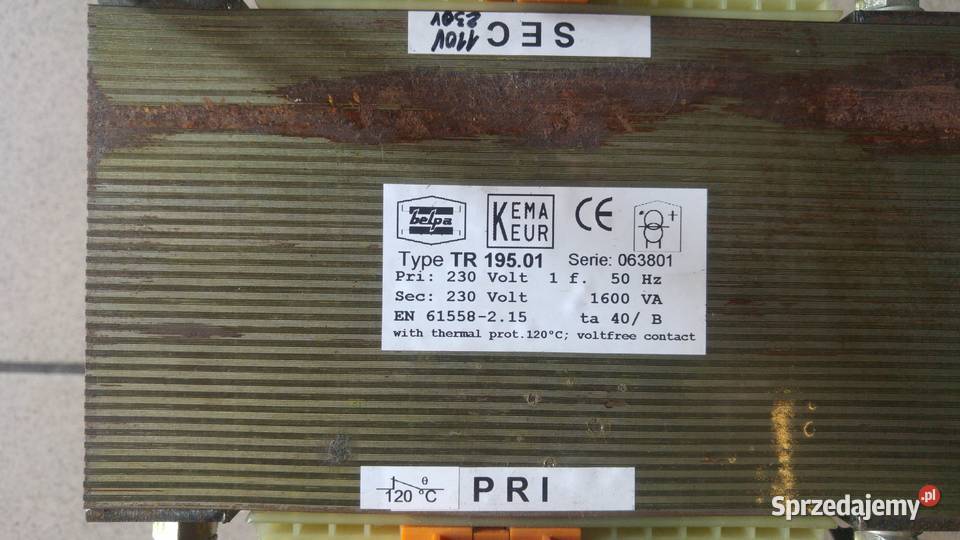 Transformator 1fazowy 1600VA 230230V110V Lędziny