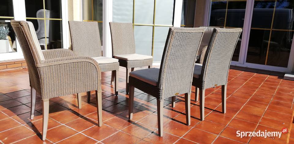 Krzesło fotel rattanowe komplet Lloyd Loom Garwolin