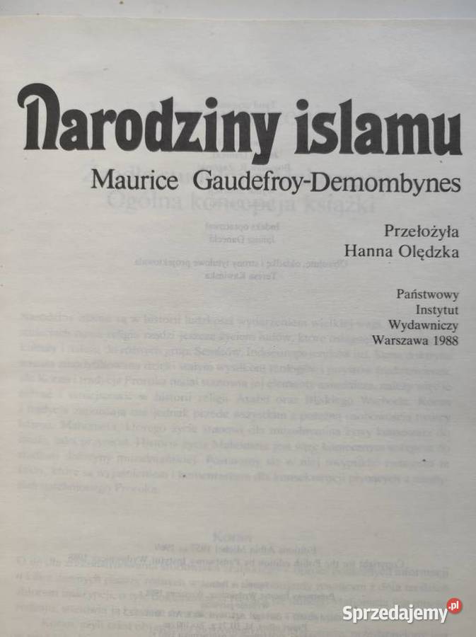 Narodziny islamu Maurice GaudefroyDemombynes Kielce