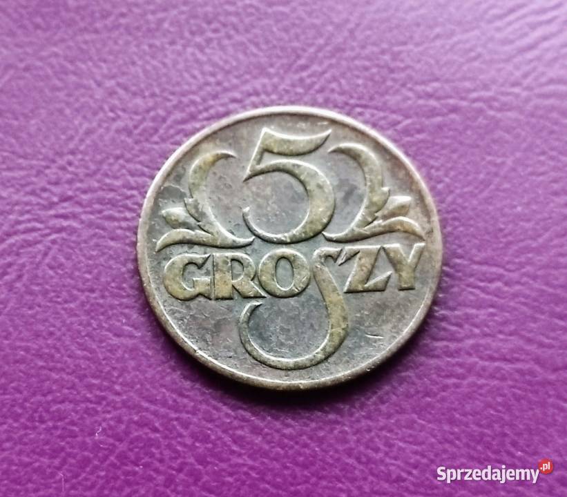 Moneta przedwojenna Sanacja II RP 5 groszy 1939 Kolekcje mazowieckie Pruszków sprzedam