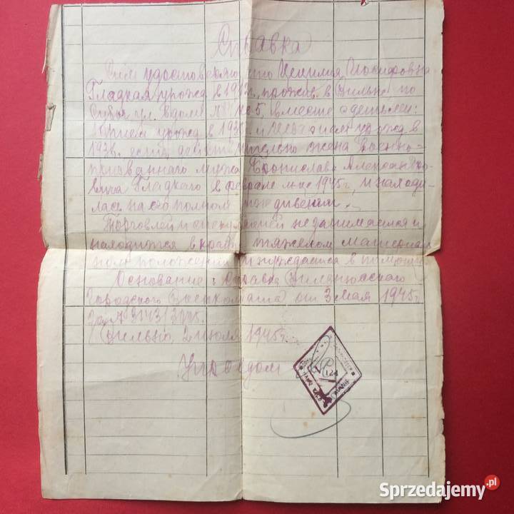 1378 Dokument Rosyjski 2 Antykwariat Szczecin sprzedam