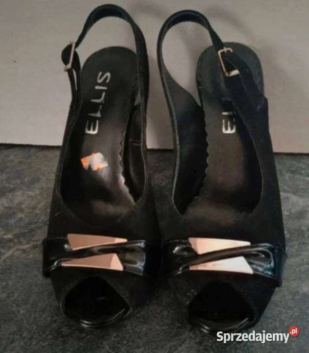 Buty damskie na obcasie czarne wysoki Opcas Krosno