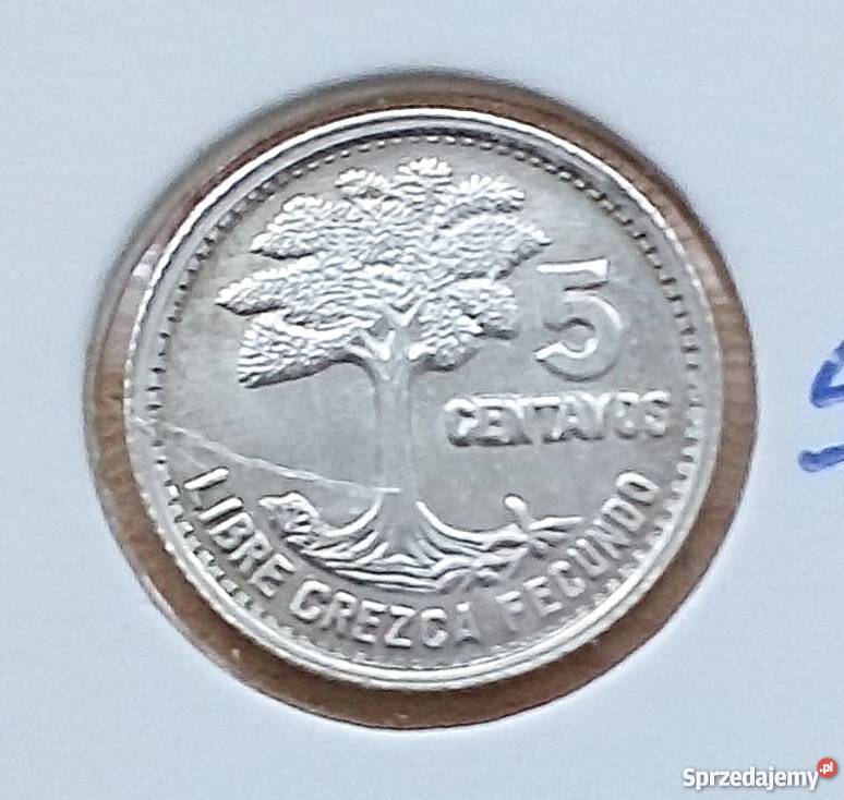 GWATEMALA5 CENTAVOS1956 r SREBRO 0700 Antyki, Sztuka, Kolekcje Legionowo