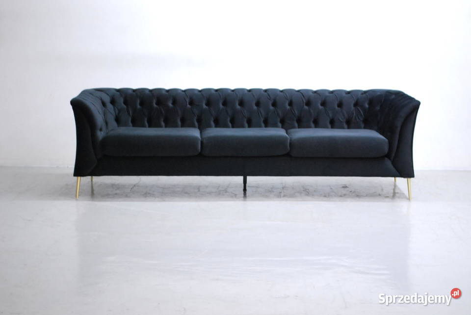 SBJ DESIGN WIELKA SOFA 3 kanapa czarny welur Poznań