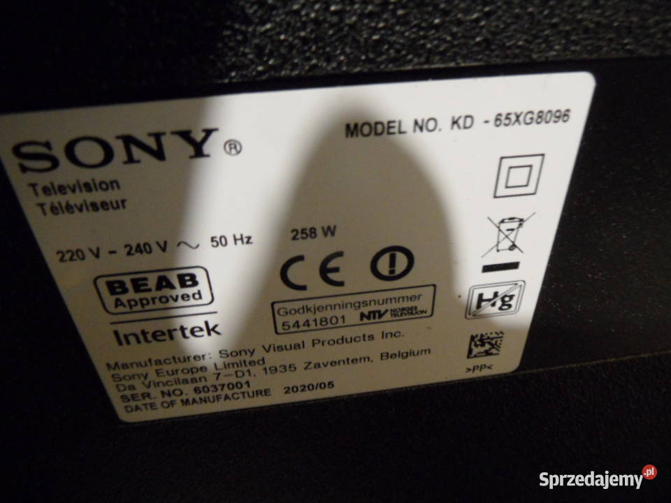 zasilacz telewizora sony KD65XG8096 100138911 Części i akcesoria Kielce