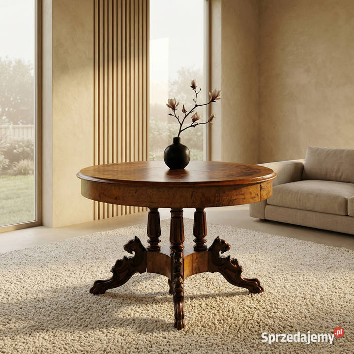 DREWNIANY STÓŁ ORZECHOWY BOCIAN czeczota lata 20 Kalisz