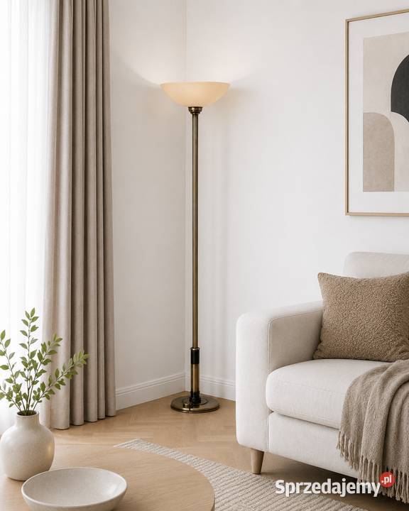 Komplet lamp vintage stare złoto żyrandol Łańcut