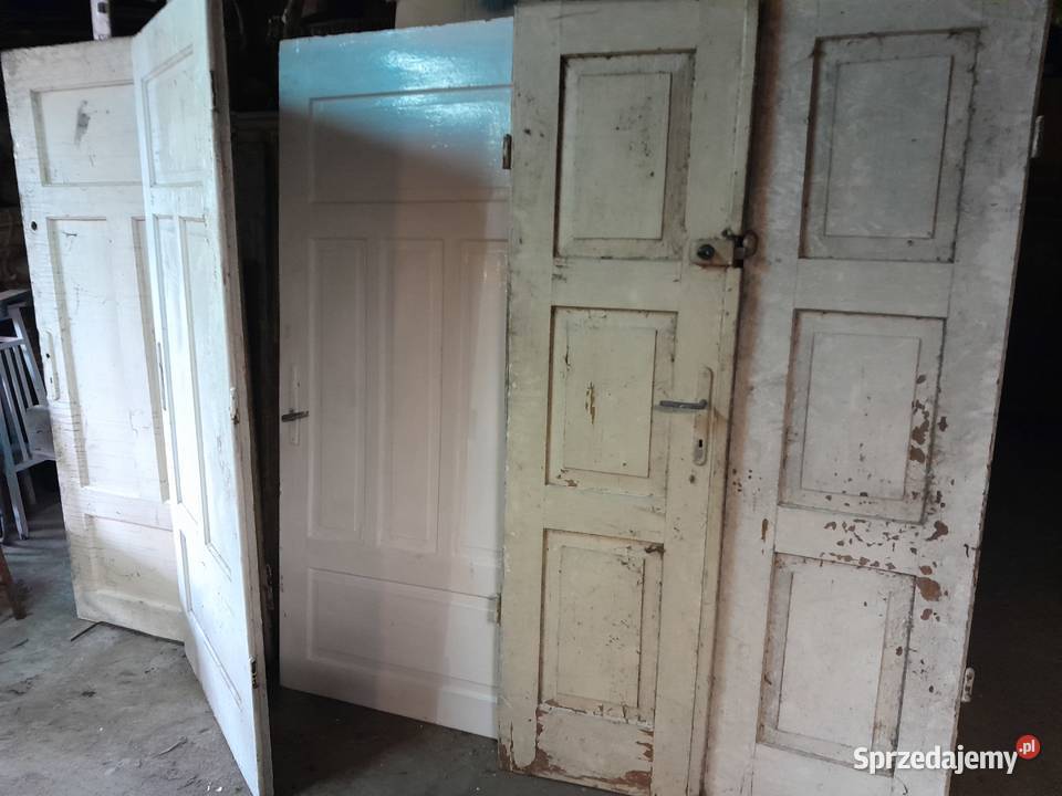 Stare drewniane podwójne drzwi zabytek antyk śląskie Dąbrowa Górnicza sprzedam
