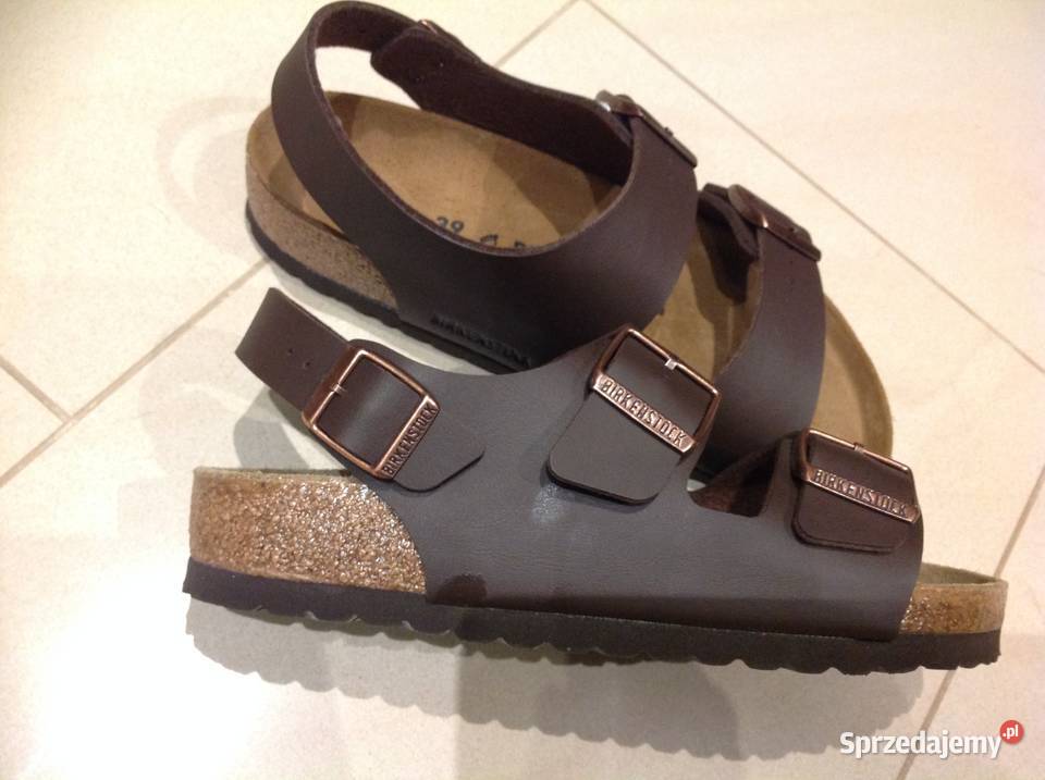 Brązowe Sandały Męskie BIRKENSTOCK 39 skórzane 25cm