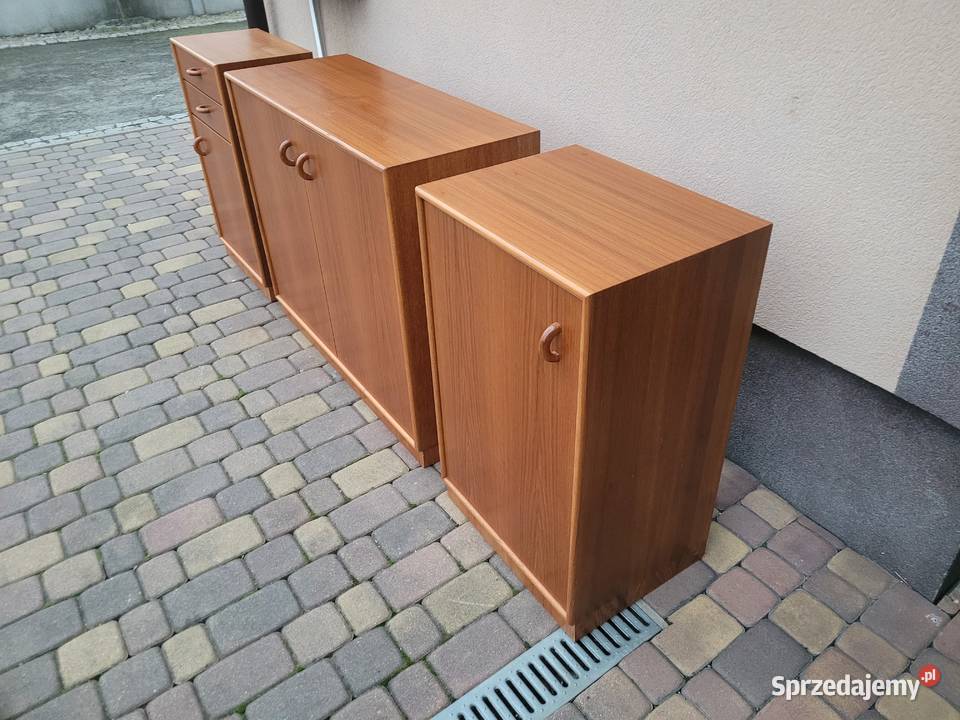 Tekowe Duńskie Szafki Meble Drewniane Komplet Częstochowa